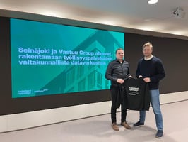 Yhteistyön aloitus - Petri Tuomela, Vastuu Groupilta ja Jukka Rintala, Seinäjoen kaupungin työllisyyspalveluista